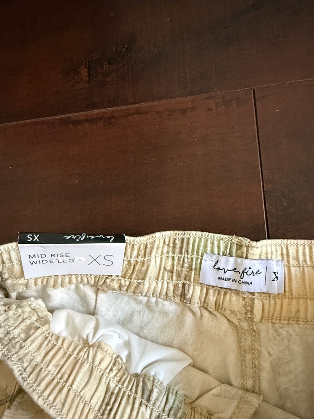 love, Fire Beige Camouflage Joggers with Subtle Green Print - Picture 8 of 11